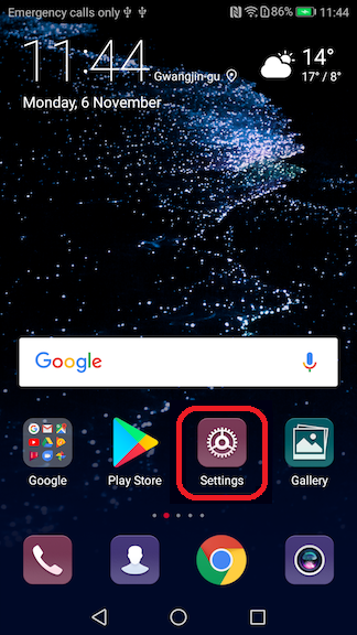 The android phone settings