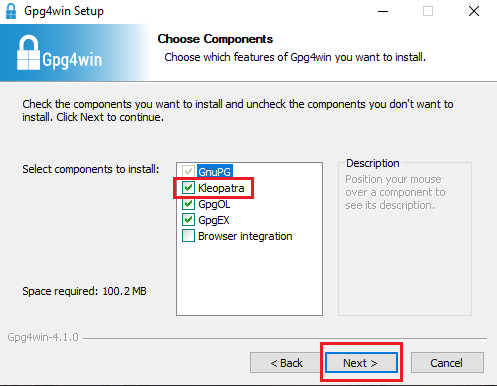 Select Kleoopatra component