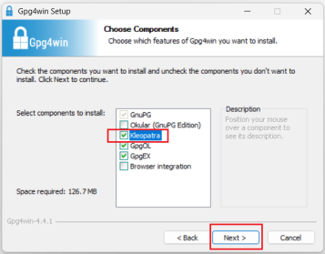 Select Kleoopatra component