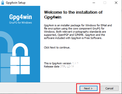 The GPG installer 