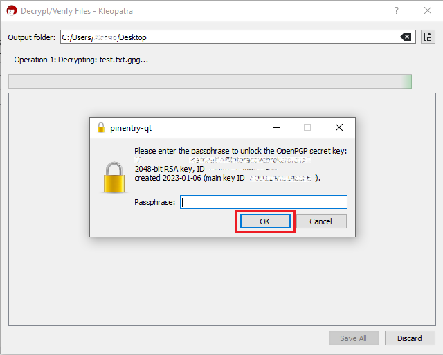 The pgp provide passphrase window. 