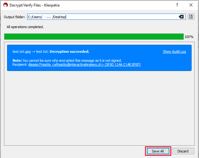 The pgp decryption window. 