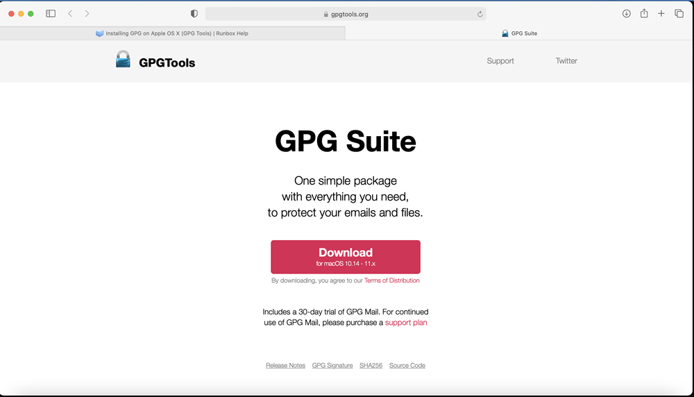 The gpg suite for mac