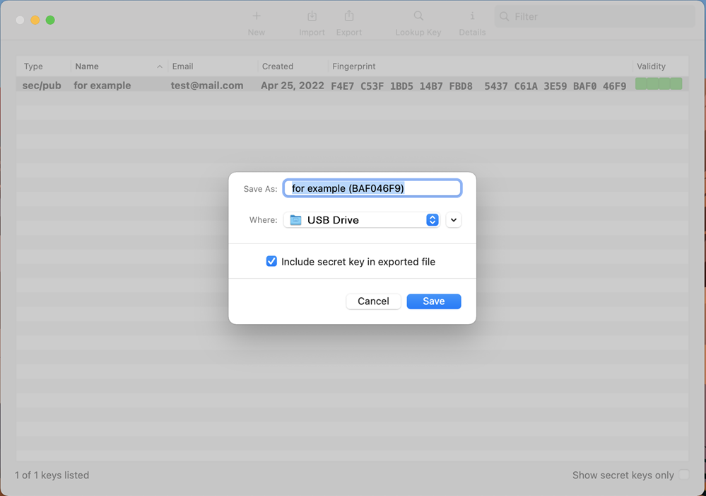 The gpg keychain application on a mac. 