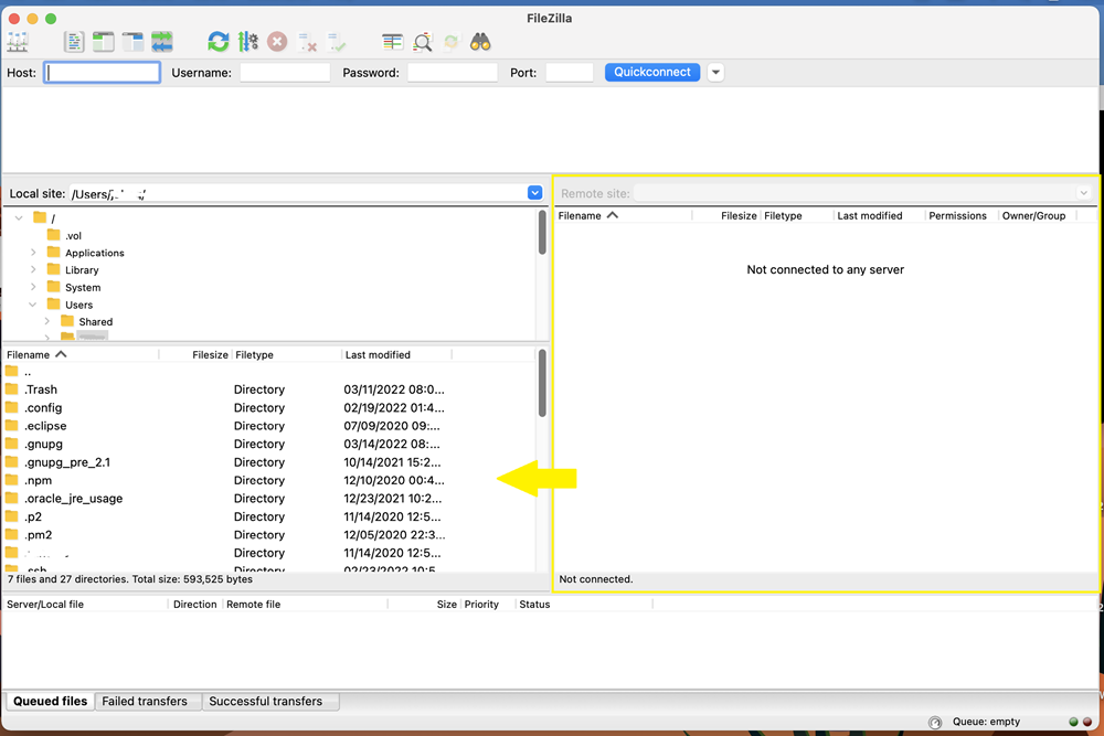 The sFTP FileZilla on a mac. 