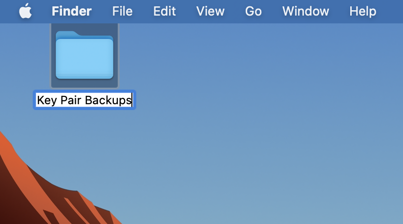The key pair backups folder on mac. 
