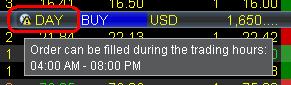The TWS outside trading hours setting