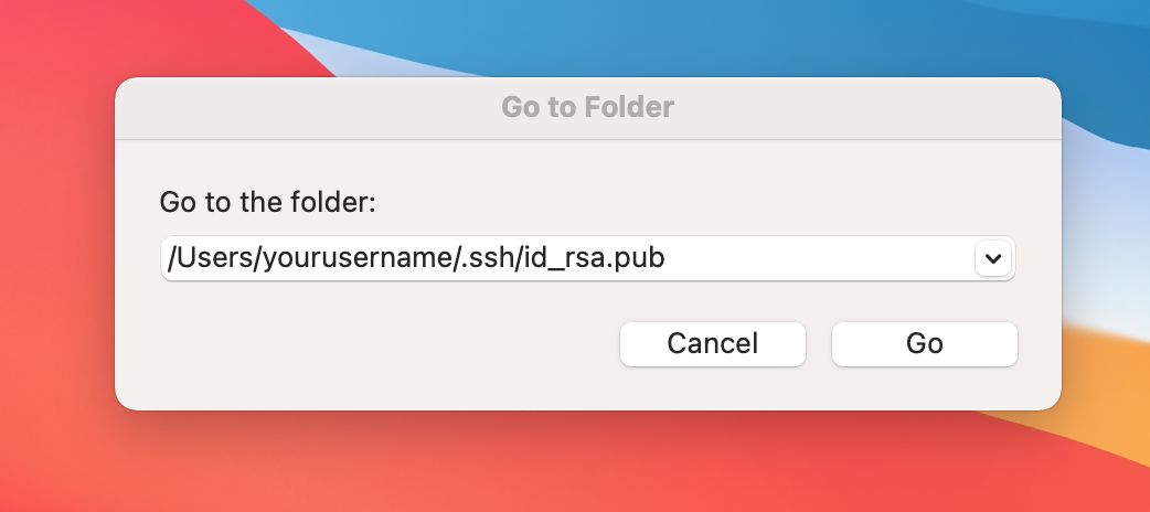 The RSA Key Pair paste path to go to folder. 