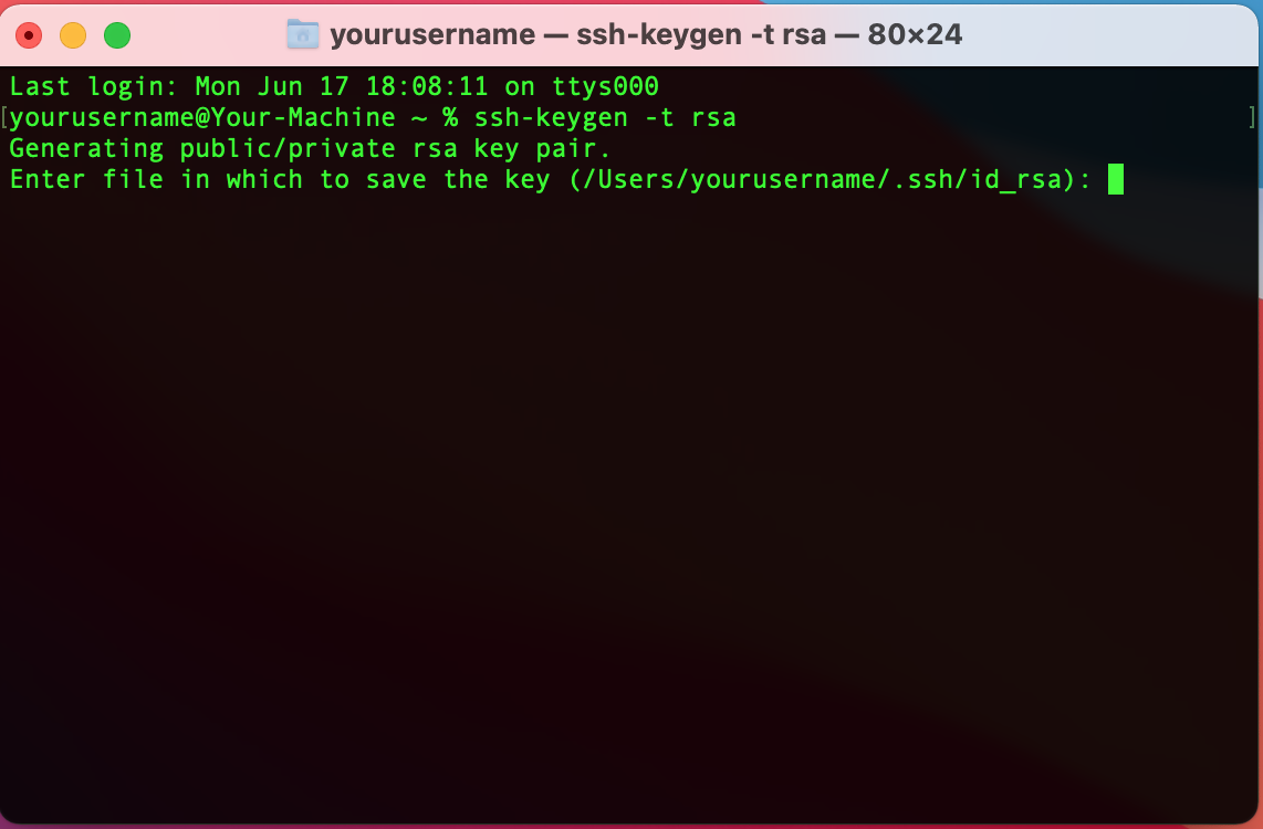 The RSA key pair save file location option