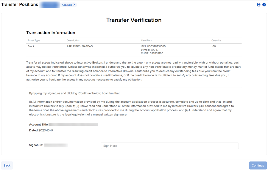 The FOP sign & verify transfer page. 