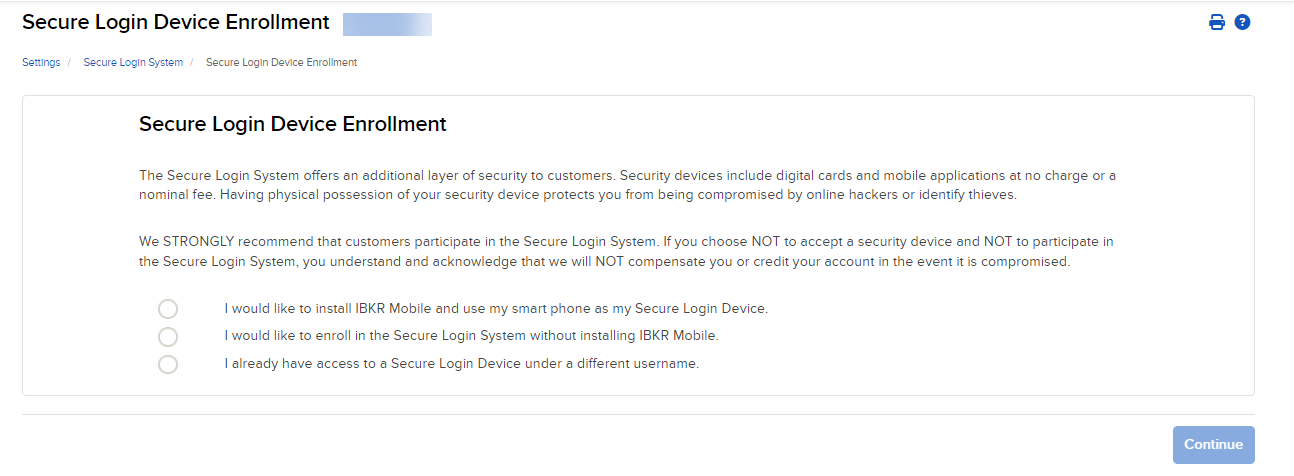 The seucre login system options in portal. 