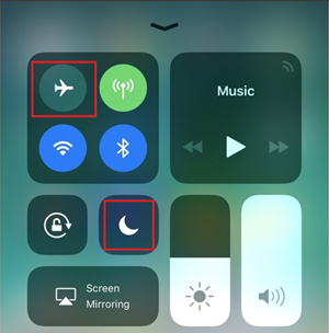 The iPhone do not distubr & airplane mode button