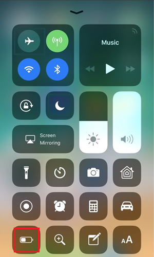 The iPhone power save mode battery indicator icon