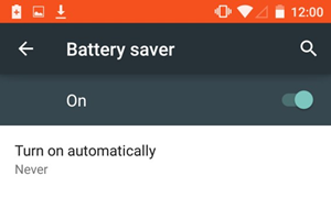 The Android battery save on button. 