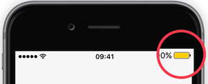 The iPhone power save mode battery indicator