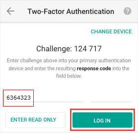 The android ibkr mobile two-factor login panel. 