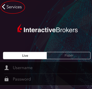 The iphone ibkr mobile services tab