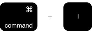The CMD + I keyboard keys