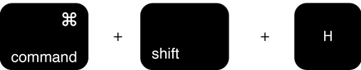The CMD + Shift + H keyboard keys