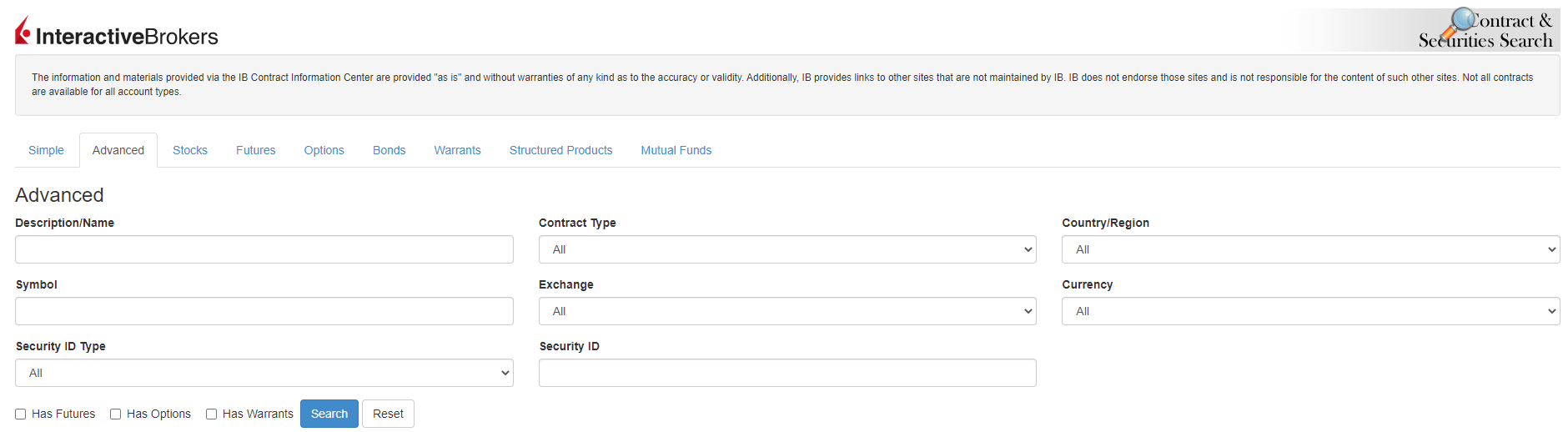 The contract search tool in org. portal. 