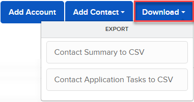 Image of the download contacts button in portal. 