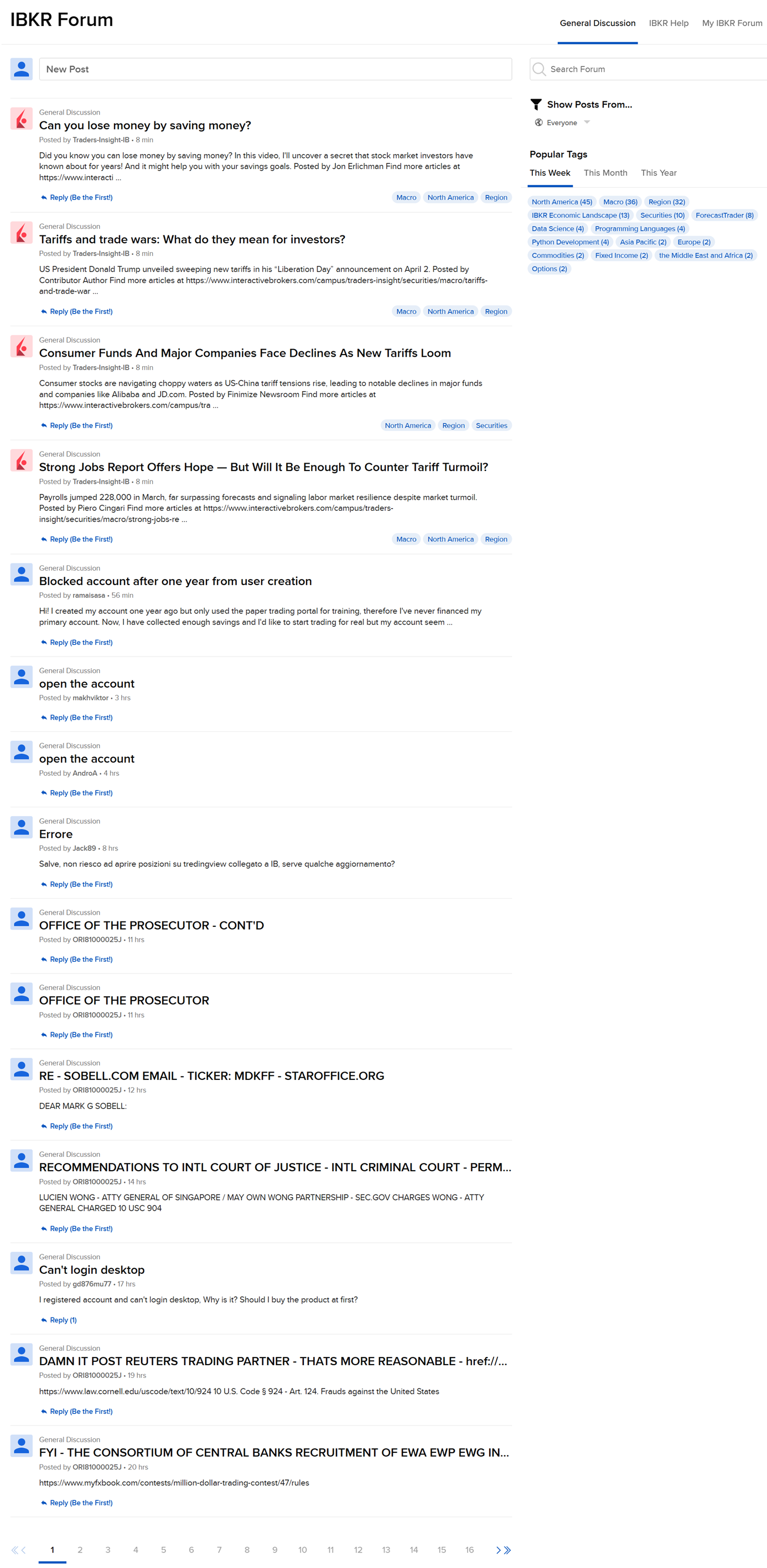 Image of the IBKR forum page in Portal. 