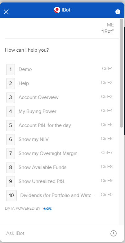 The iBot automated help panel in org. portal. 