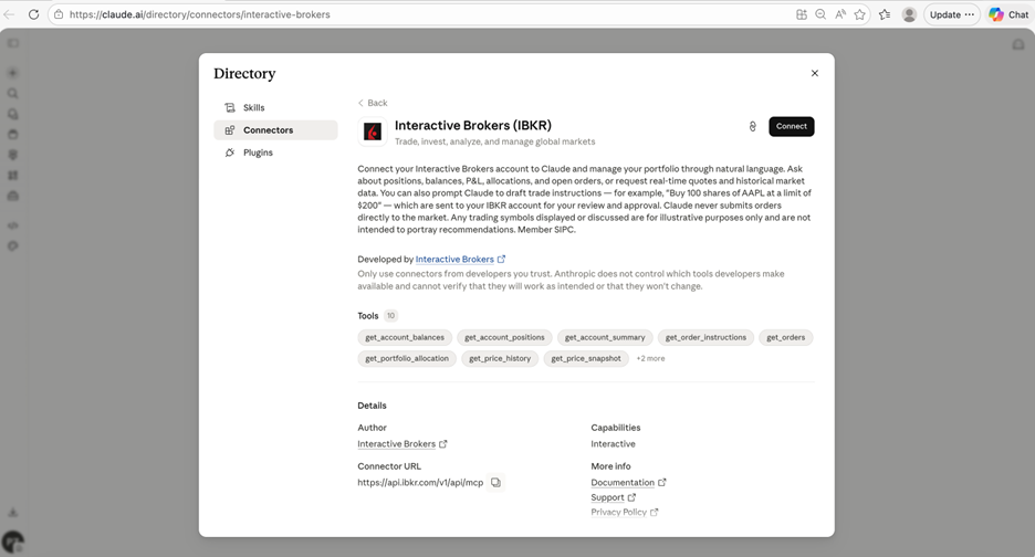 Choose IBKR For AI Instructions in Portals