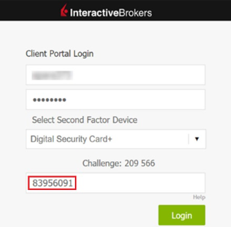 The enter DSC+ response on the login page