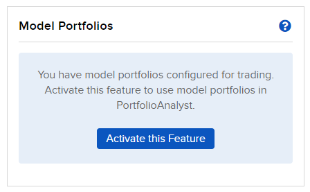 Image of the PortfolioAnalyst model portfolio activate this feature option.