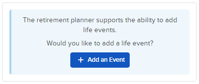 Image of the PorftolioAnalyst retirement planner add an event widget. 