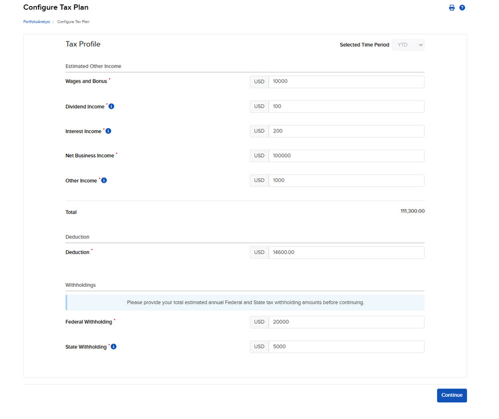 Configure Tax Plan in Portal