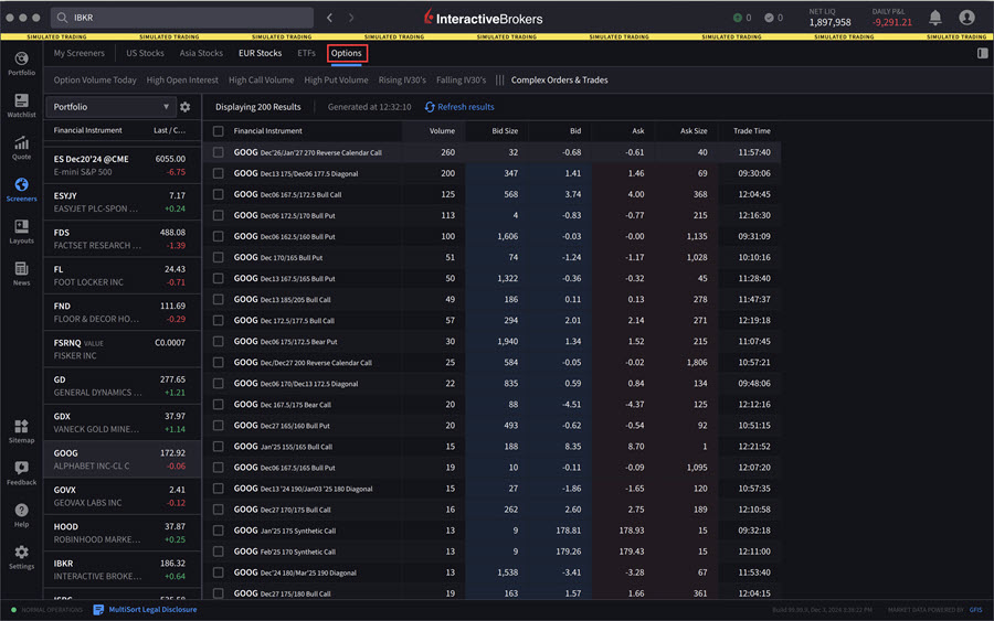 Version 0.12 Option Enhancements, Orders Page Enhancement, Alerts ...