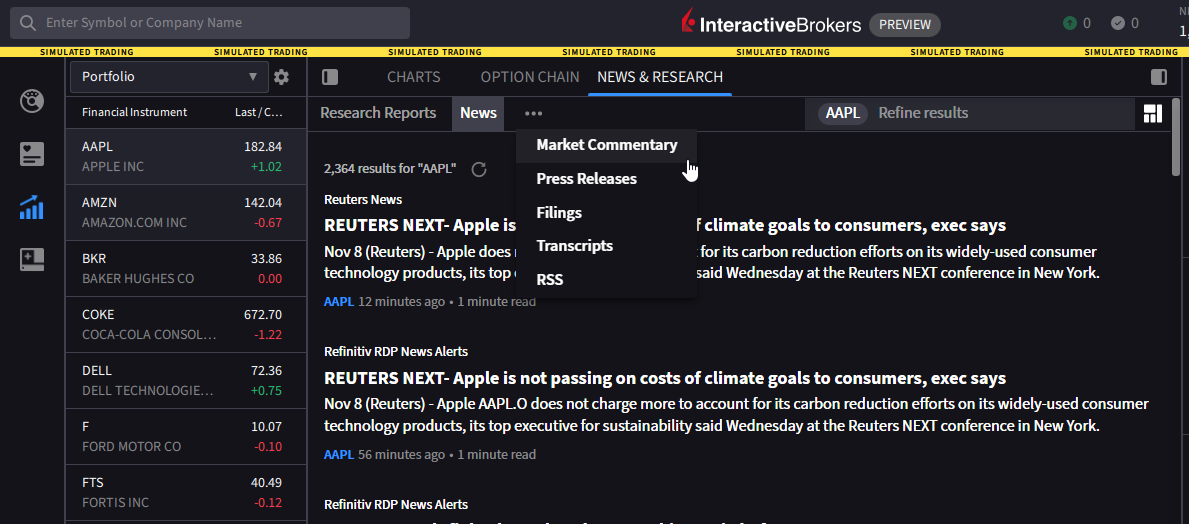 The News & Research Added to Quote Page