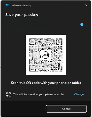 Scan QR Code for Passkey in Portal