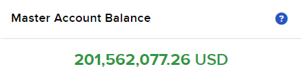 Master Account Balance