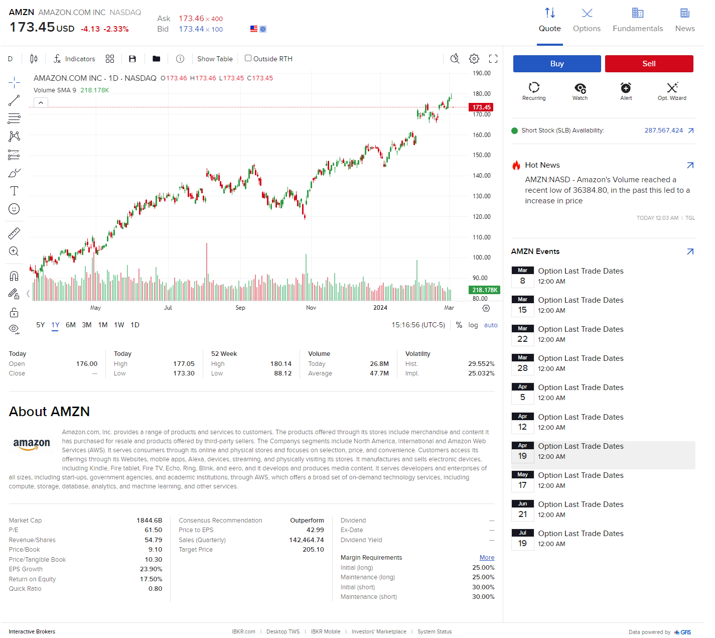 Image of the quote details in Portal. 