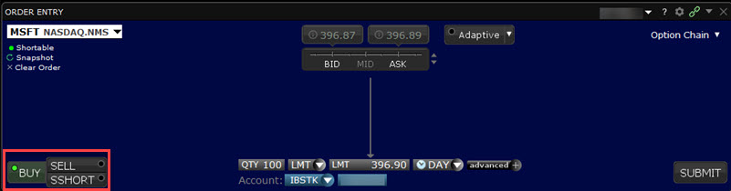 The IBExecution Services from Mosaic Order Entry in TWS. 