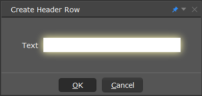 The create header row option in TWS. 