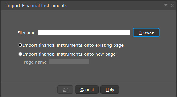 The import financial instruments browse button in classic TWS. 