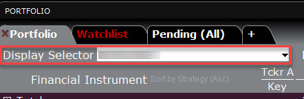 The Display Selector in TWS. 