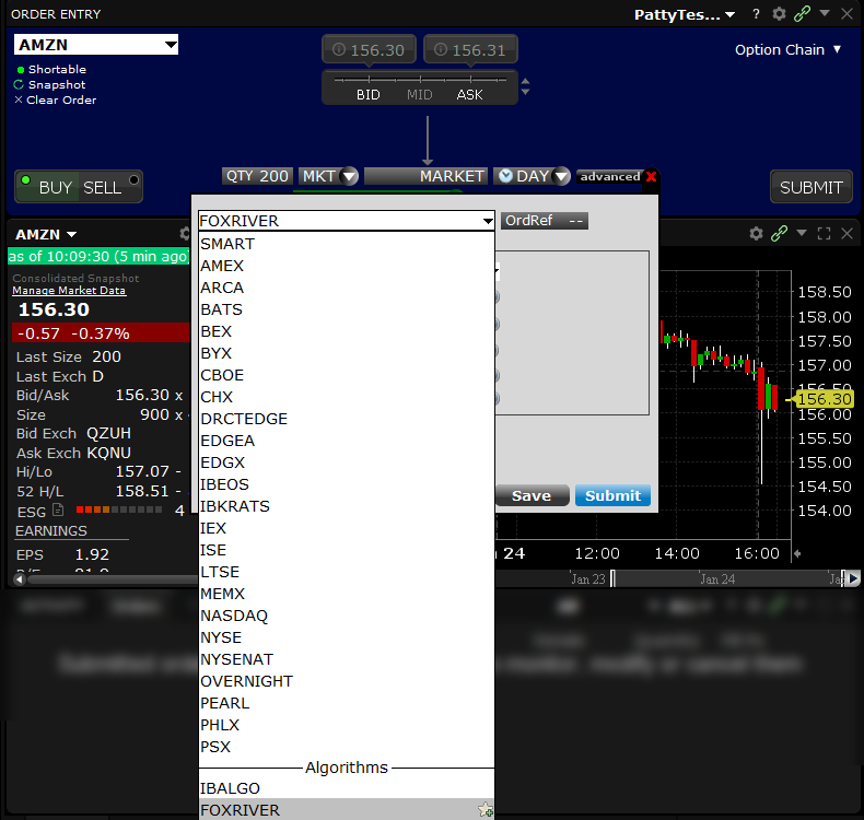 Sample Fox River algo in TWS. 